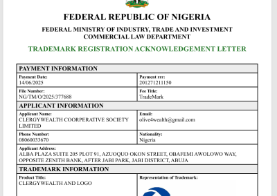 CLERGYWEALTH TRADEMARK